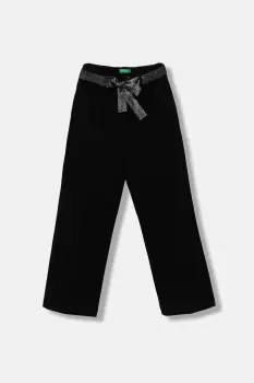 United Colors of Benetton pantaloni copii culoarea negru, uni, 43ZGCF053 imagine
