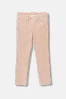United Colors of Benetton pantaloni copii culoarea roz, uni, 4DZBGE00L imagine