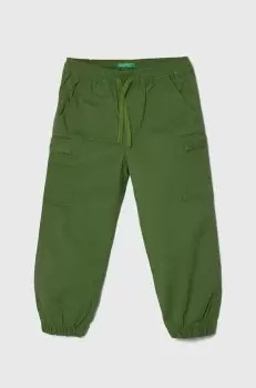 United Colors of Benetton pantaloni copii culoarea verde, neted imagine