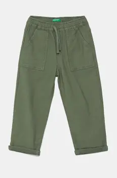 United Colors of Benetton pantaloni copii culoarea verde, neted, 47K0GF026 imagine