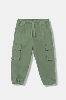 United Colors of Benetton pantaloni copii culoarea verde, uni, 4HM6GF01Z imagine