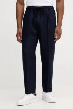 United Colors of Benetton pantaloni cu lana pantaloni scurti drepti barbatesti bleumarin 47WUUF05V imagine