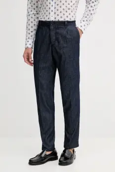 United Colors of Benetton pantaloni culoarea bleumarin, cu fason chinos, 40QFUF05J imagine