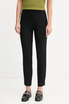 United Colors of Benetton pantaloni culoarea bleumarin, drept, high waist, 4L4H557R4 imagine