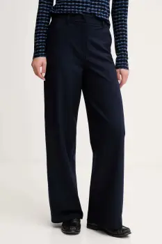 United Colors of Benetton pantaloni culoarea bleumarin, drept, high waist, 4L4HDF07F imagine