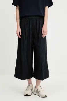 United Colors of Benetton pantaloni culoarea bleumarin, lat, high waist, 4KOWDF09M imagine