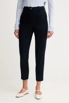 United Colors of Benetton pantaloni culoarea bleumarin, mulata, high waist, 4FRXDF096 imagine