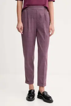 United Colors of Benetton pantaloni culoarea bordo, fason tigareta, high waist, 4X8MDF081 imagine