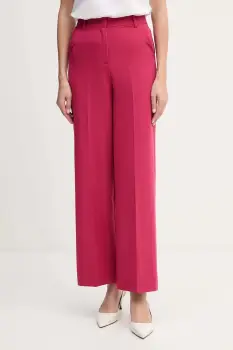 United Colors of Benetton pantaloni culoarea gri, drept, high waist, 4R4CDF08H imagine