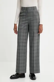 United Colors of Benetton pantaloni culoarea gri, drept, high waist, 4X8MDF07F imagine