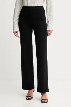 United Colors of Benetton pantaloni culoarea negru, drept, high waist, 47CKDF0A1 imagine