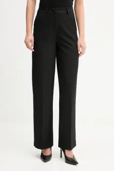 United Colors of Benetton pantaloni culoarea negru, drept, high waist, 4L4HDF07F imagine