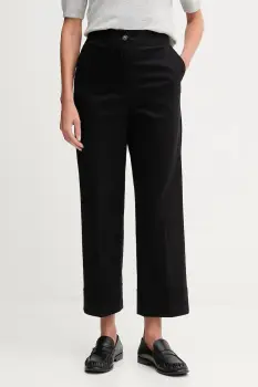 United Colors of Benetton pantaloni culoarea negru, drept, high waist, 4SJCDF07J imagine