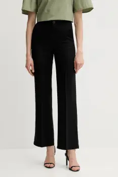 United Colors of Benetton pantaloni culoarea negru, drept, high waist, 4T91DF099 imagine