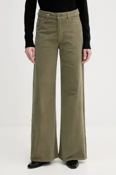 United Colors of Benetton pantaloni culoarea negru, lat, high waist, 41ULDE029 imagine