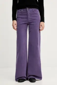 United Colors of Benetton pantaloni culoarea negru, lat, high waist, 41ULDE029 imagine