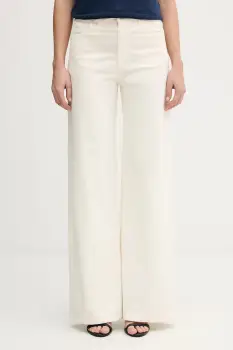 United Colors of Benetton pantaloni culoarea negru, lat, high waist, 41ULDE029 imagine