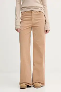 United Colors of Benetton pantaloni culoarea negru, lat, high waist, 41ULDE029 imagine