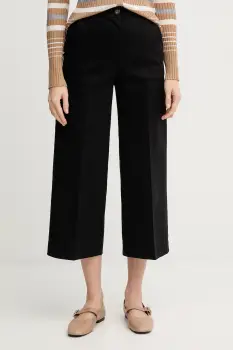 United Colors of Benetton pantaloni culoarea negru, lat, high waist, 4SJCDF09W imagine