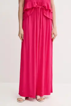 United Colors of Benetton pantaloni culoarea roz, lat, high waist, 4VW95F00C imagine