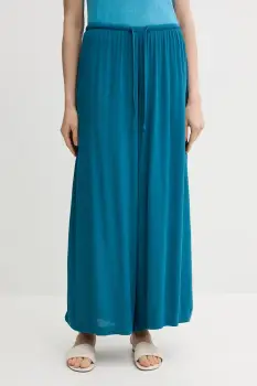 United Colors of Benetton pantaloni culoarea turcoaz, lat, high waist, 4VW95F00C imagine