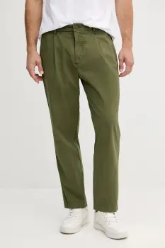 United Colors of Benetton pantaloni culoarea verde, drept, 462SUF04K imagine
