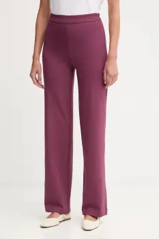 United Colors of Benetton pantaloni culoarea violet, drept, high waist, 47CKDF0A1 imagine