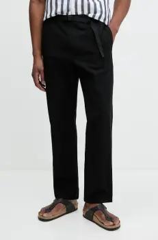 United Colors of Benetton pantaloni de bumbac barbati, culoarea negru, drept, 4KVBUF05F imagine