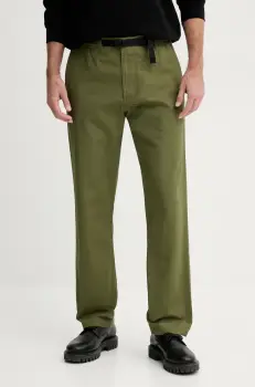 United Colors of Benetton pantaloni de bumbac barbati, culoarea verde, drept, 4KVBUF05F imagine