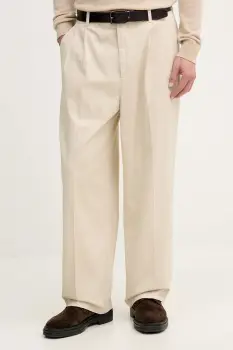 United Colors of Benetton pantaloni de bumbac culoarea bej, cu fason chinos, 4XVTUF05U imagine