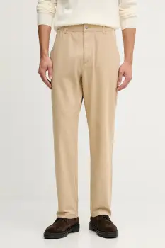 United Colors of Benetton pantaloni de bumbac culoarea maro, drept, 4QHDUF05N imagine