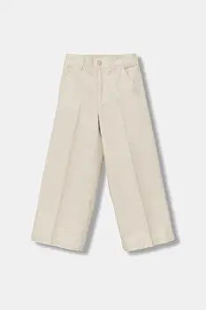 United Colors of Benetton pantaloni de bumbac pentru copii culoarea bej, uni, 4YPNCF052 imagine