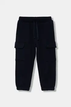 United Colors of Benetton pantaloni de bumbac pentru copii culoarea bleumarin, uni, 3J68GF045 imagine