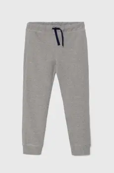 United Colors of Benetton pantaloni de bumbac pentru copii culoarea gri, neted, 3J68CF058 imagine