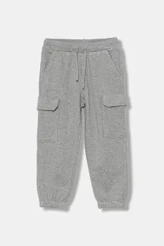 United Colors of Benetton pantaloni de bumbac pentru copii culoarea gri, uni, 3J68GF045 imagine