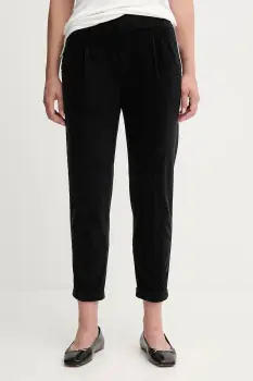 United Colors of Benetton pantaloni de catifea cord culoarea negru, drept, high waist, 4HA2556K4 imagine