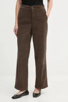 United Colors of Benetton pantaloni de catifea cord culoarea negru, drept, high waist, 4HA2DF07I imagine