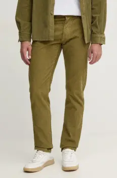 United Colors of Benetton pantaloni de catifea cord culoarea verde, drept, 4FYHU7B88 imagine