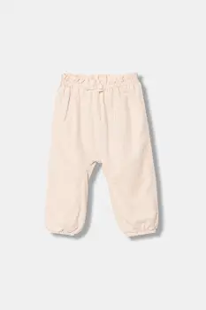 United Colors of Benetton pantaloni de catifea reiata pentru bebelusi culoarea bej, uni, 4O5GAF01Q imagine