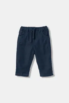 United Colors of Benetton pantaloni de catifea reiata pentru bebelusi culoarea bleumarin, uni, 4O5GAF01B imagine