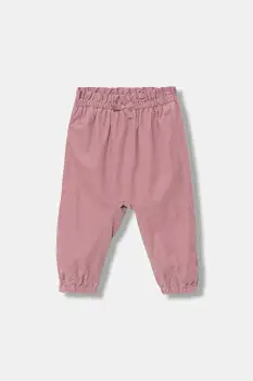 United Colors of Benetton pantaloni de catifea reiata pentru bebelusi culoarea roz, uni, 4O5GAF01Q imagine