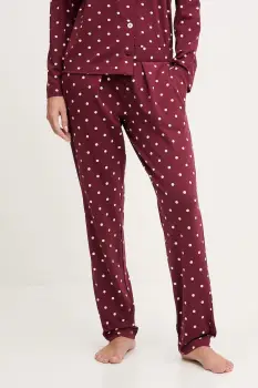 United Colors of Benetton pantaloni de pijama culoarea bordo, 3ZMB3F04P imagine