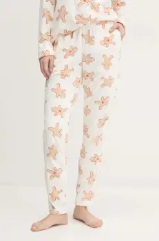 United Colors of Benetton pantaloni de pijama femei, culoarea bej, 34WW3F03U imagine