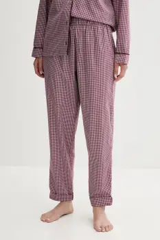 United Colors of Benetton pantaloni de plaja din bumbac culoarea bordo, bumbac, 4MYG3F00M imagine