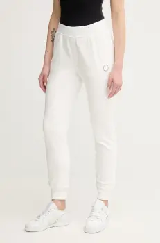 United Colors of Benetton pantaloni de trening culoarea alb, cu imprimeu, 31NB3F04E imagine