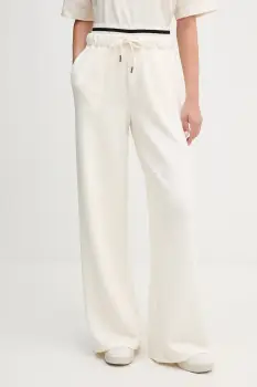 United Colors of Benetton pantaloni de trening culoarea bej, melanj, 3QAFDF01D imagine