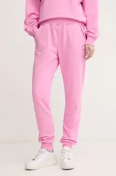 United Colors of Benetton pantaloni de trening culoarea roz, cu imprimeu, 31NB3F04E imagine