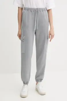 United Colors of Benetton pantaloni de trening din bumbac culoarea gri, uni, 39BLDF01B imagine