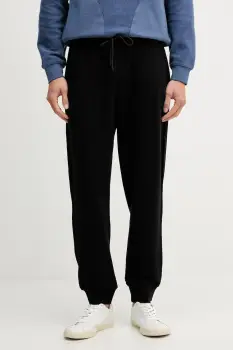 United Colors of Benetton pantaloni de trening din bumbac culoarea negru, uni, 342ZUF01B imagine