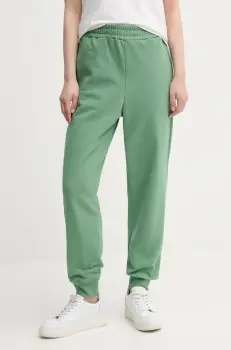 United Colors of Benetton pantaloni de trening din bumbac femei, culoarea verde, neted, 3UNIDF01A imagine